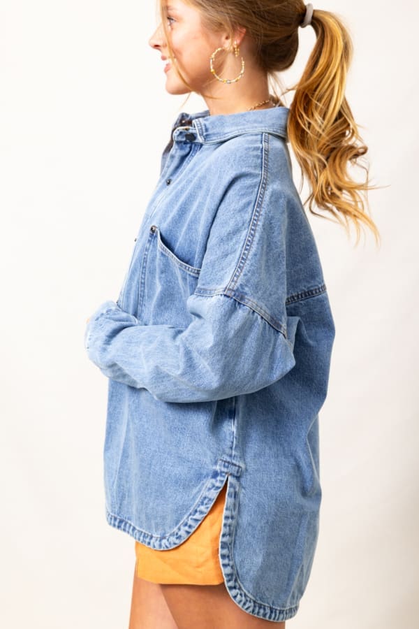 The Corinne Denim Shacket - Image 2