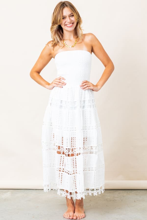 The Emily Eyelet Lace Tube Dress