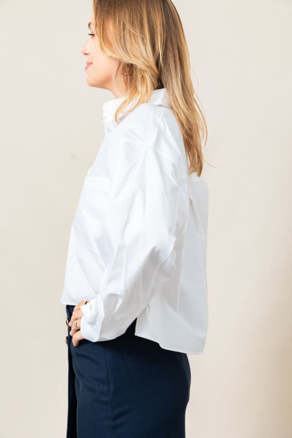 French Connection Alissa Cotton Cropped Shirt - Image 2