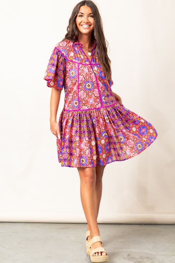 Karlie Kaleidoscope V-Neck Dress - Image 2