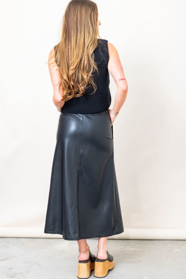 The Lorelai Pleather Midi Skirt - Image 3