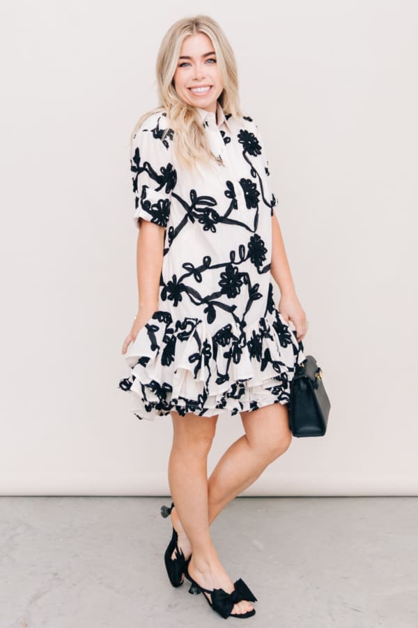 Ivanna Floral Embroidered Dress