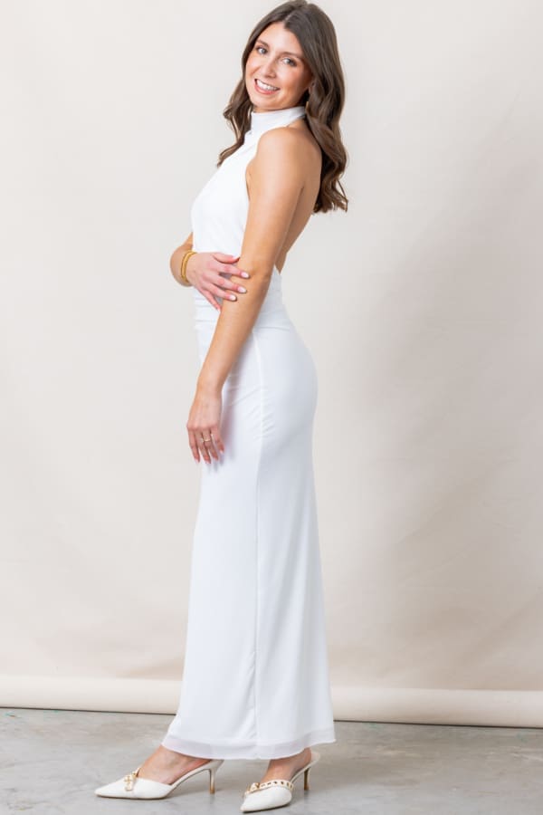 The Ava Mesh Halter Neck Maxi Dress - Image 2