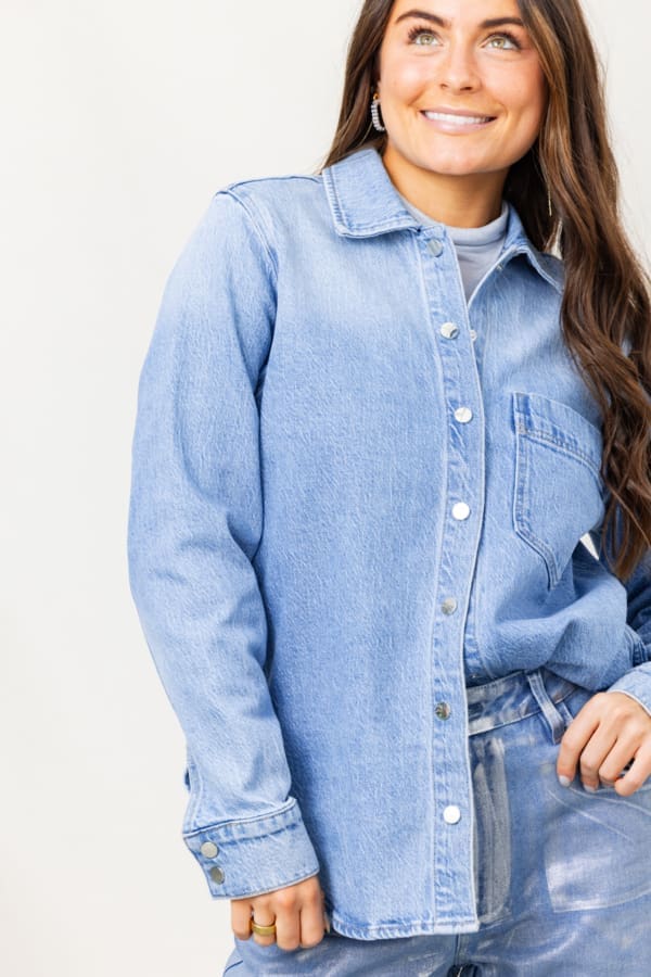 PISTOLA Liv Long Sleeve Denim Shirt