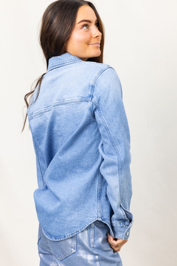 PISTOLA Liv Long Sleeve Denim Shirt - Image 2