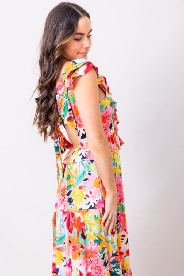 The Floral Flutters Sleeve Maxi Dress - Image 2