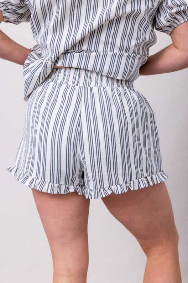 The Eloise Striped Pattern Ruffled Shorts - Image 3