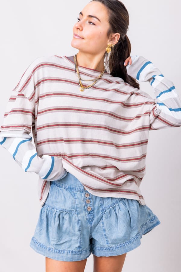 Free People Nina Stripe Long Sleeve