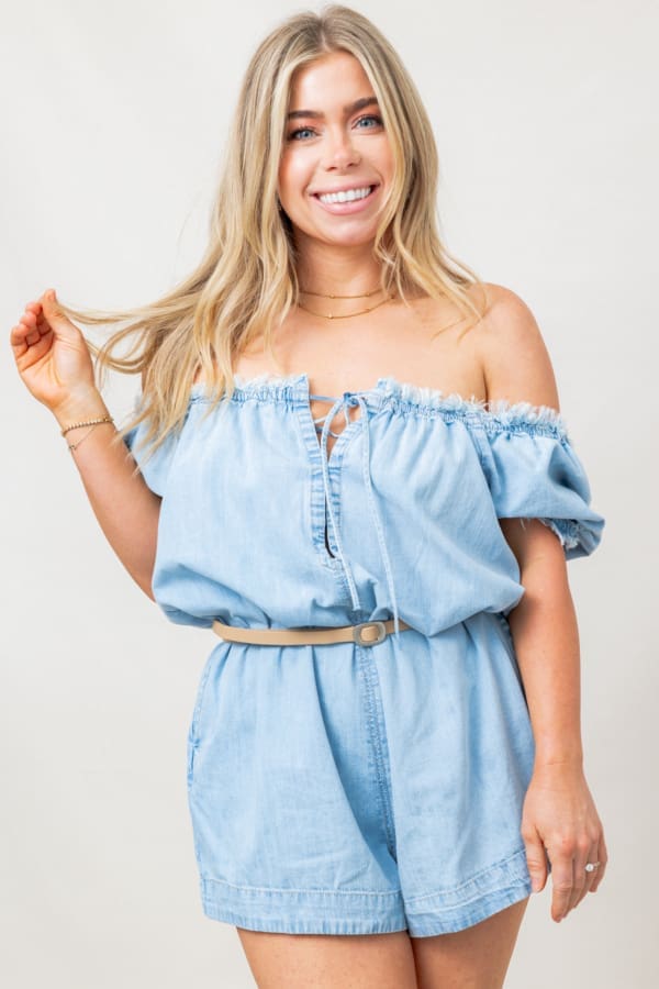 Free People Daisy Denim Babydoll Romper