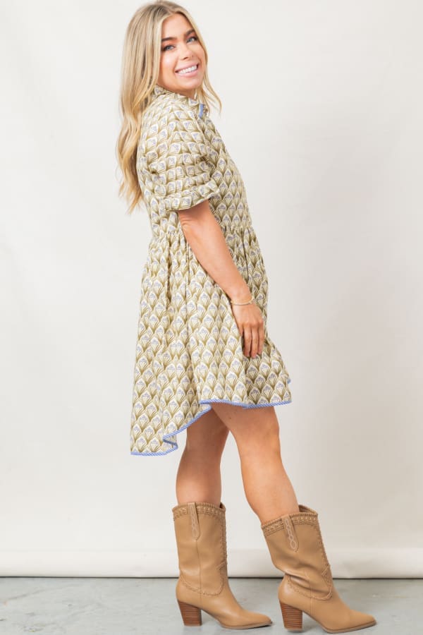 Everything Olive Combo Binding Shirt Dress - Image 2