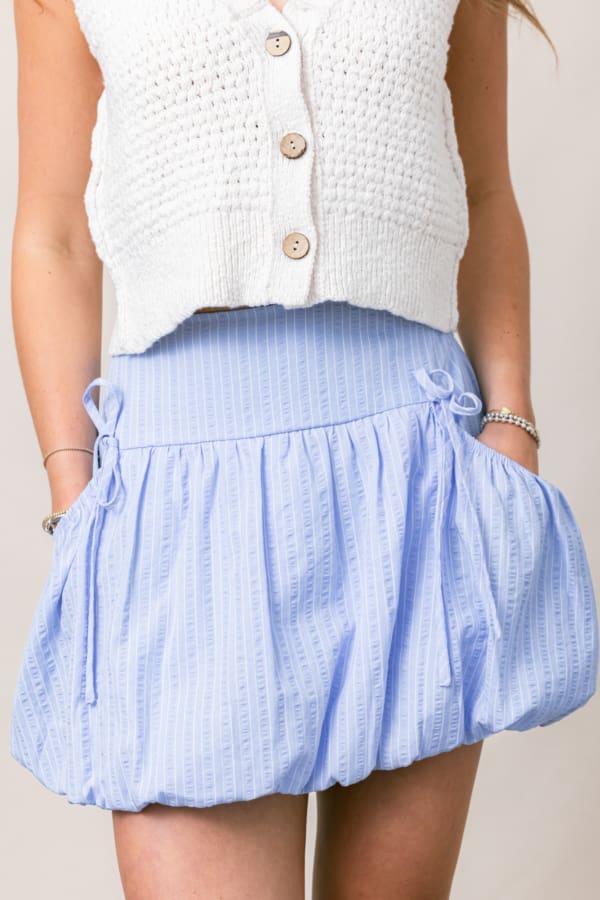 The Stassi Striped Bubble Hem Skirt