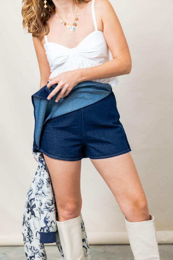 The Roxie Wrap Denim Skort - Image 2